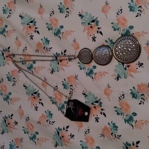 Silver and Bronze long necklace